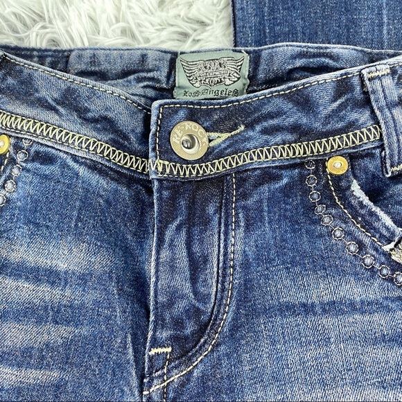 Express ReRock Distressed Bootcut Jeans EUC - Picture 4 of 13